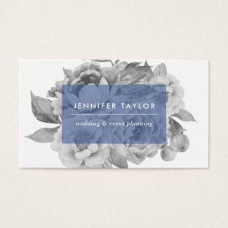 Vintage Floral Business Cards | Navy