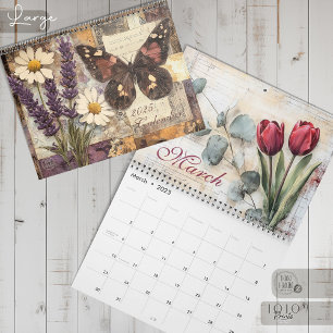Vintage Floral Butterfly Calendar