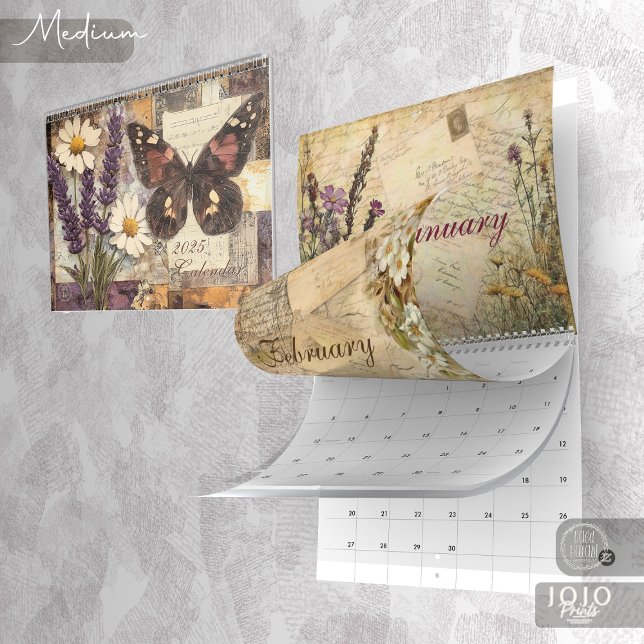 Vintage Floral Butterfly Calendar (Vintage Floral Butterfly Calendar_Medium)