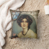 vintage floral butterfly parisian victorian throw pillow (Blanket)