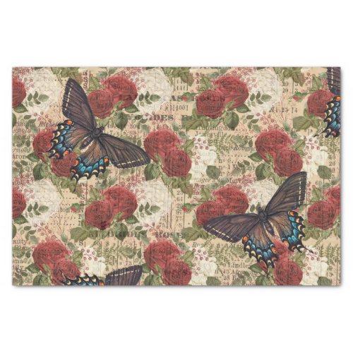 Vintage Floral Butterfly Tissue Paper