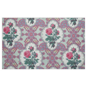 Vintage floral Cairo Rose geometric pattern Fabric