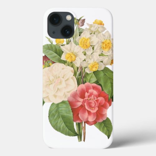 Vintage Floral Camelia Daffodil Flowers by Redoute iPhone 13 Case