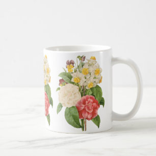 Vintage Floral Camelia Daffodil Flowers by Redoute Coffee Mug