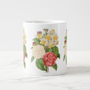 Vintage Floral Camelia Daffodil Flowers by Redoute Giant Coffee Mug