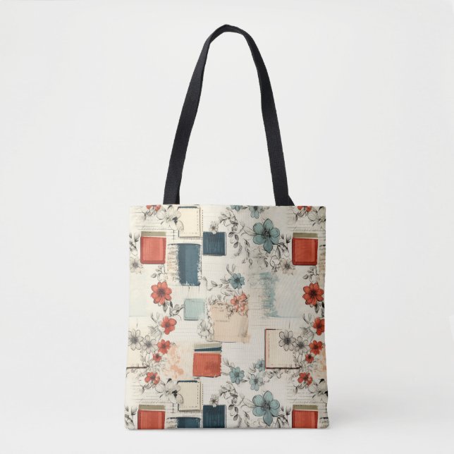 Vintage Floral & Camera Pattern (7) Tote Bag (Front)