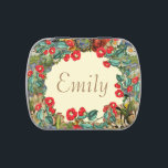 Vintage Floral Candy Tin<br><div class="desc">Beautiful personalized candy tin with a pretty vintage floral pattern framing your name.</div>