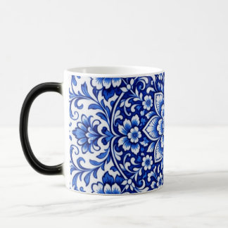 Vintage Floral Ceramic Mug | Blue & White Botanica