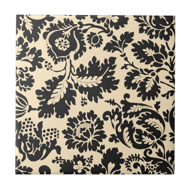 Vintage Floral Ceramic Tile (Front)