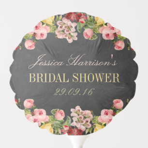 Vintage Floral Chalkboard Bridal Shower Balloon