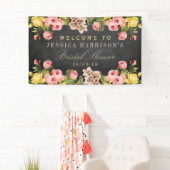 Vintage Floral Chalkboard Bridal Shower Banner (Insitu)