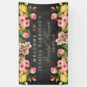 Vintage Floral Chalkboard Bridal Shower Banner (Vertical)