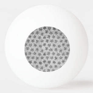 Vintage Floral Charcoal Gray Violets Flowers Ping Pong Ball