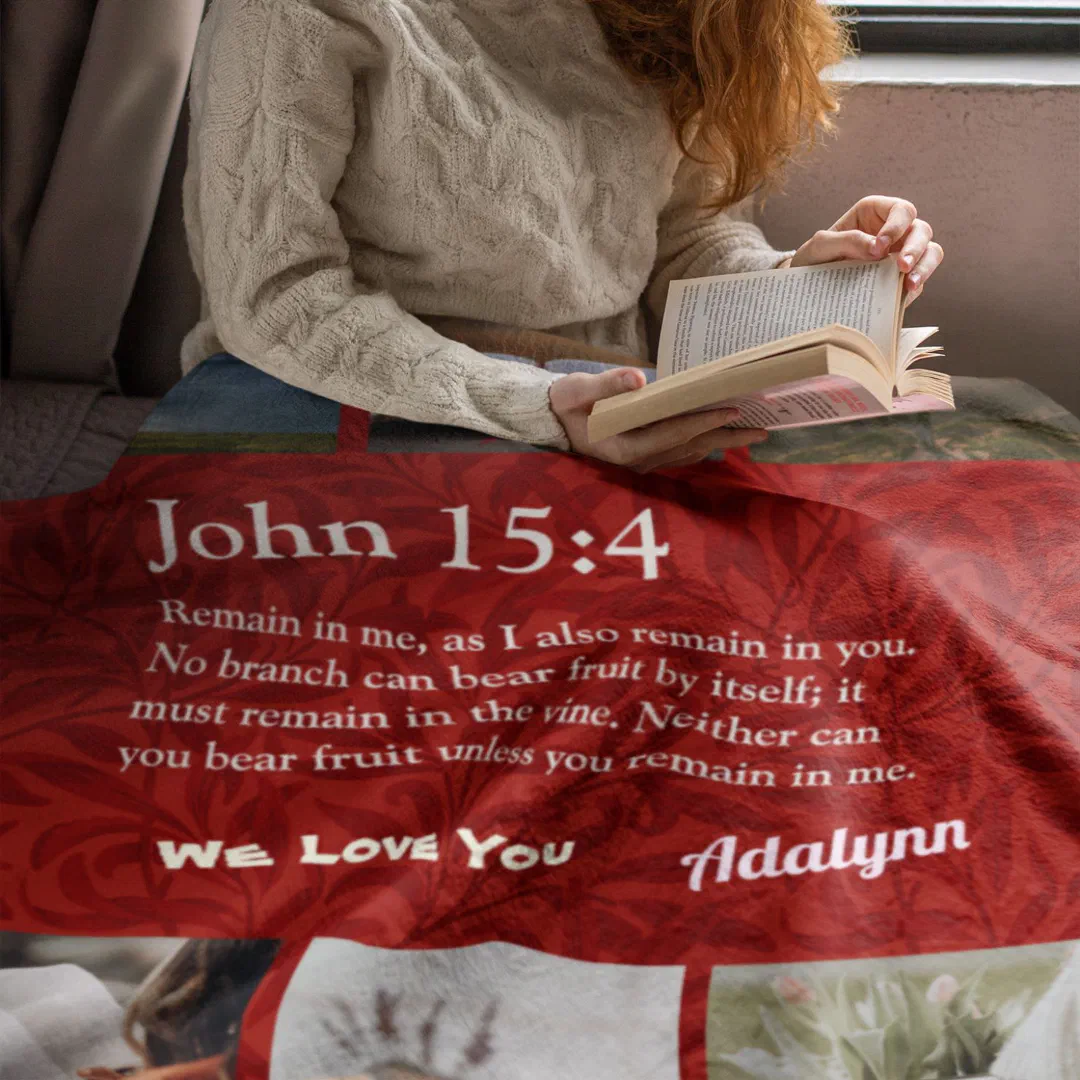 Vintage Floral Christian Gifts for Women Red Sherpa Blanket (Christian Gifts for Women)