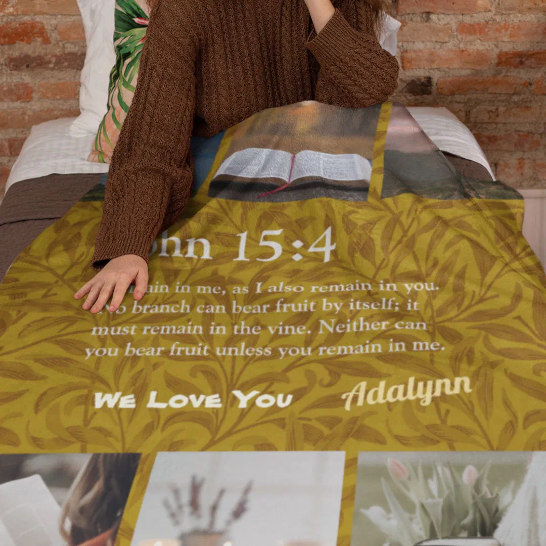 Vintage Floral Christian Gifts for Women Yellow Sherpa Blanket (Christian Gifts for Women)