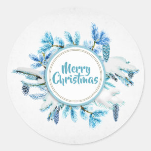 Vintage Floral Christmas Holiday Sticker
