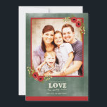 Vintage Floral Christmas Photo Card Chalkboard<br><div class="desc">A Christmas photo card with a vintage floral design on a chalkboard type background. Visit the Fresh Paperie Blog for more >>https://freshpaperie.blogspot.com</div>