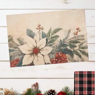 Vintage Floral Christmas Winter Ages Distressed Tissue Paper