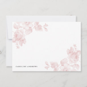 Vintage Floral Classic Blush Pink Note Card
