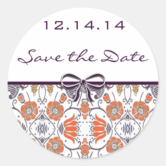 Vintage Floral Classic Round Sticker (Front)