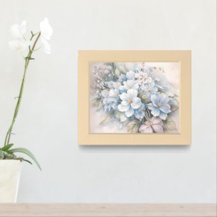 Vintage Floral Clock Cottage Core Framed Wall Art