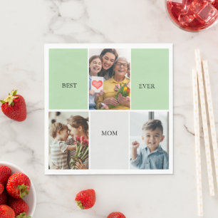 Vintage Floral Collage Photo Mother's Day Napkins