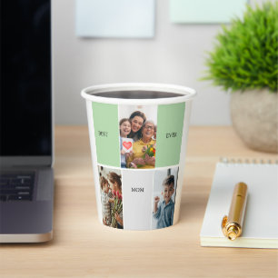 Vintage Floral Collage Photo Mother's Day Paper Cups