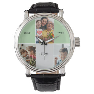 Vintage Floral Collage Photo Mother's Day Watch