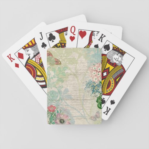 Vintage Floral Collage Playing Cards