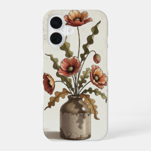 Vintage Floral Composition with Poppies iPhone 16 Case