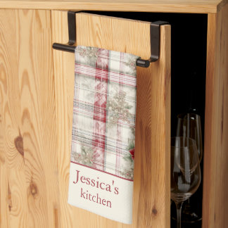 Vintage Floral Cottage Core Grandma Chic Name Kitchen Towel