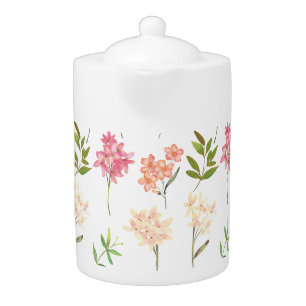 Vintage floral cottage traditional flowers teapot