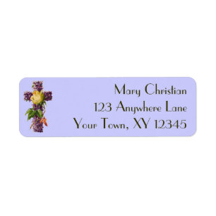 Vintage Floral Cross Label