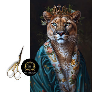 Vintage Floral Crown King Cougar Decoupage Tissue Paper