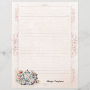 Vintage Floral Dainty High Tea Lined Stationery