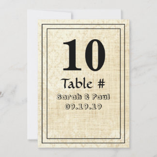 Vintage Floral Damask Burlap Wedding Table No. Invitation