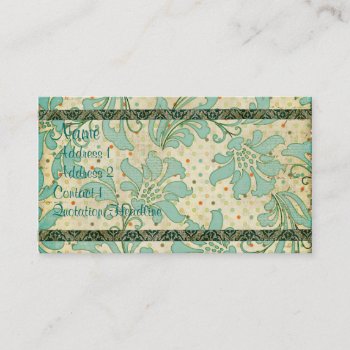 Vintage  Floral Damask  Business Card/tags Business Card by NicoleKing at Zazzle