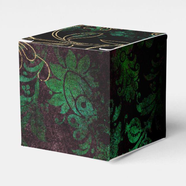 Vintage Floral Damask Favor Boxes (Front Side)