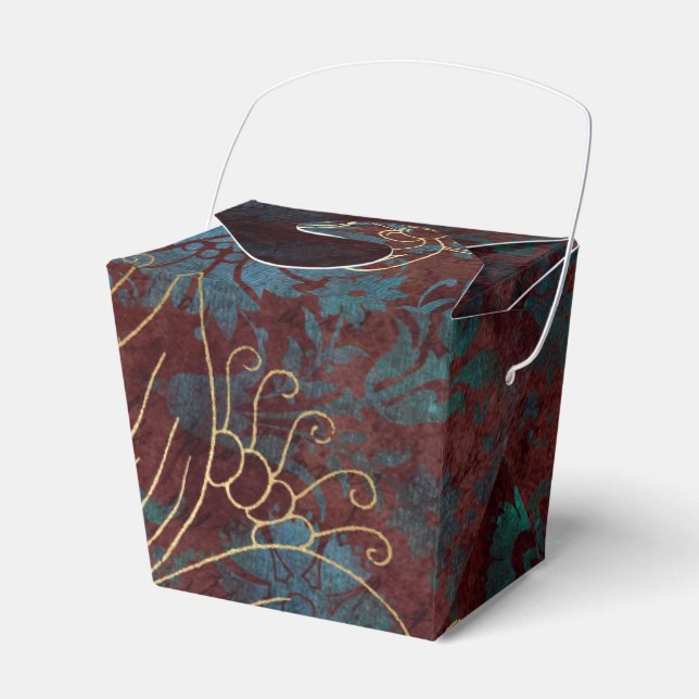 Vintage Floral Damask Favor Boxes (Front Side)