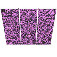 Vintage Floral Damask Purple Black Stylish Canvas Print
