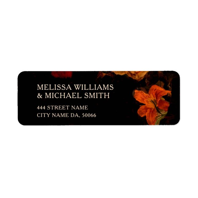 Vintage Floral Dark Moody  Label (Front)
