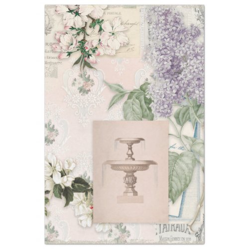 Vintage Floral Decoupage Antique French Ephemera Tissue Paper