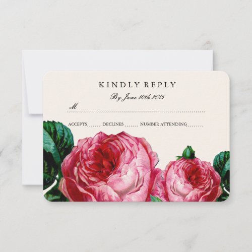 VINTAGE FLORAL DECOUPAGE RSVP CARDS