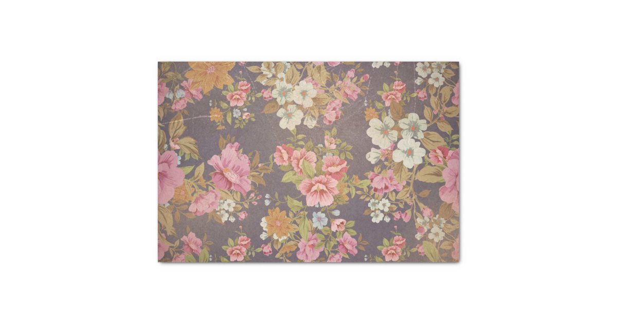 Vintage Floral Decoupage Tissue Paper Zazzle