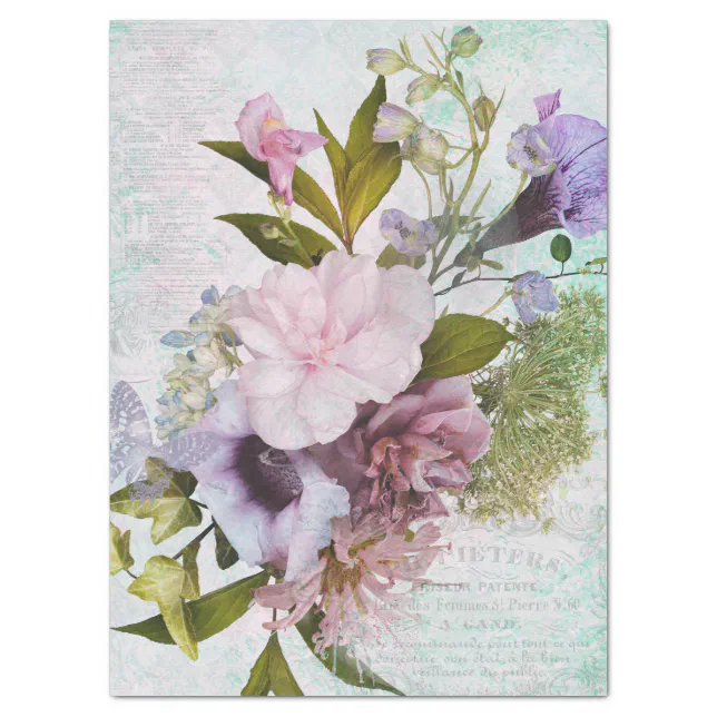 Vintage Floral Decoupage Tissue Paper Zazzle