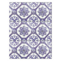 Blue White Floral Leaf Pattern Decoupage Tissue Paper | Zazzle