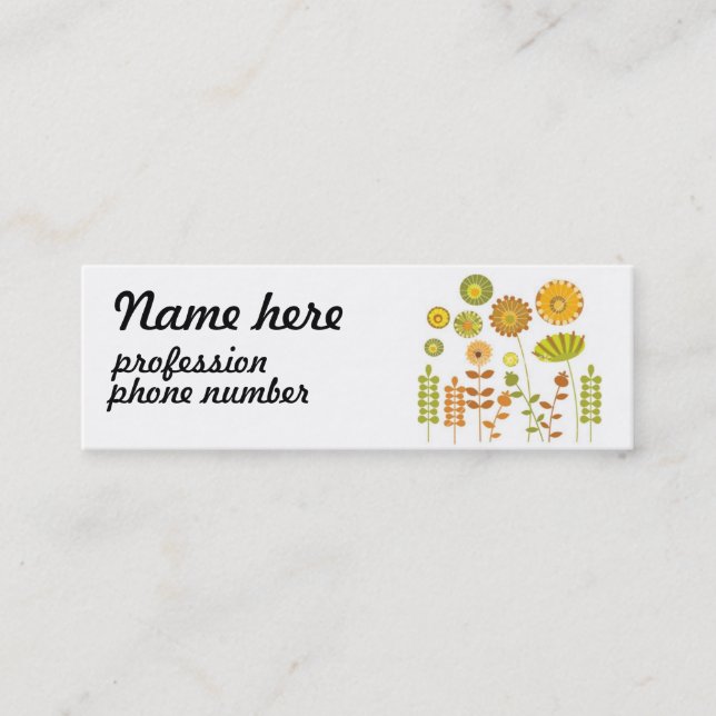 Vintage floral design business card (Front)