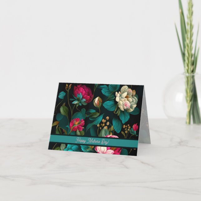 VINTAGE FLORAL DESIGN MOTHER'S DAY CARD (Front)