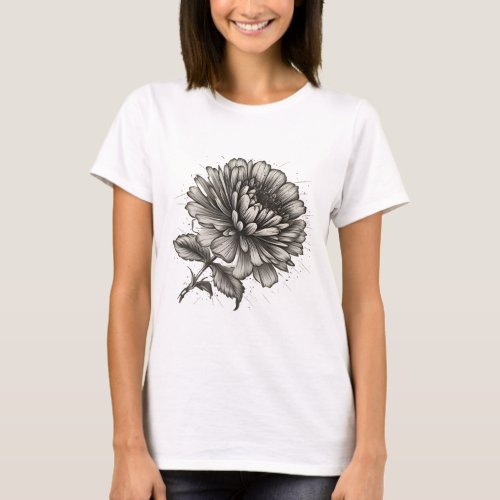 Vintage floral design T_Shirt