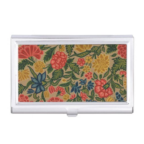 Vintage Floral Designer Garden Artwork Business Card Case